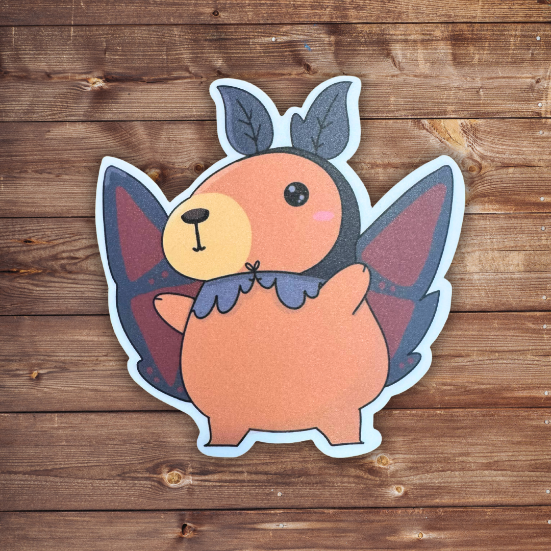 Capybara Moth Sticker | Vinyl Sticker | Water Bottle Sticker