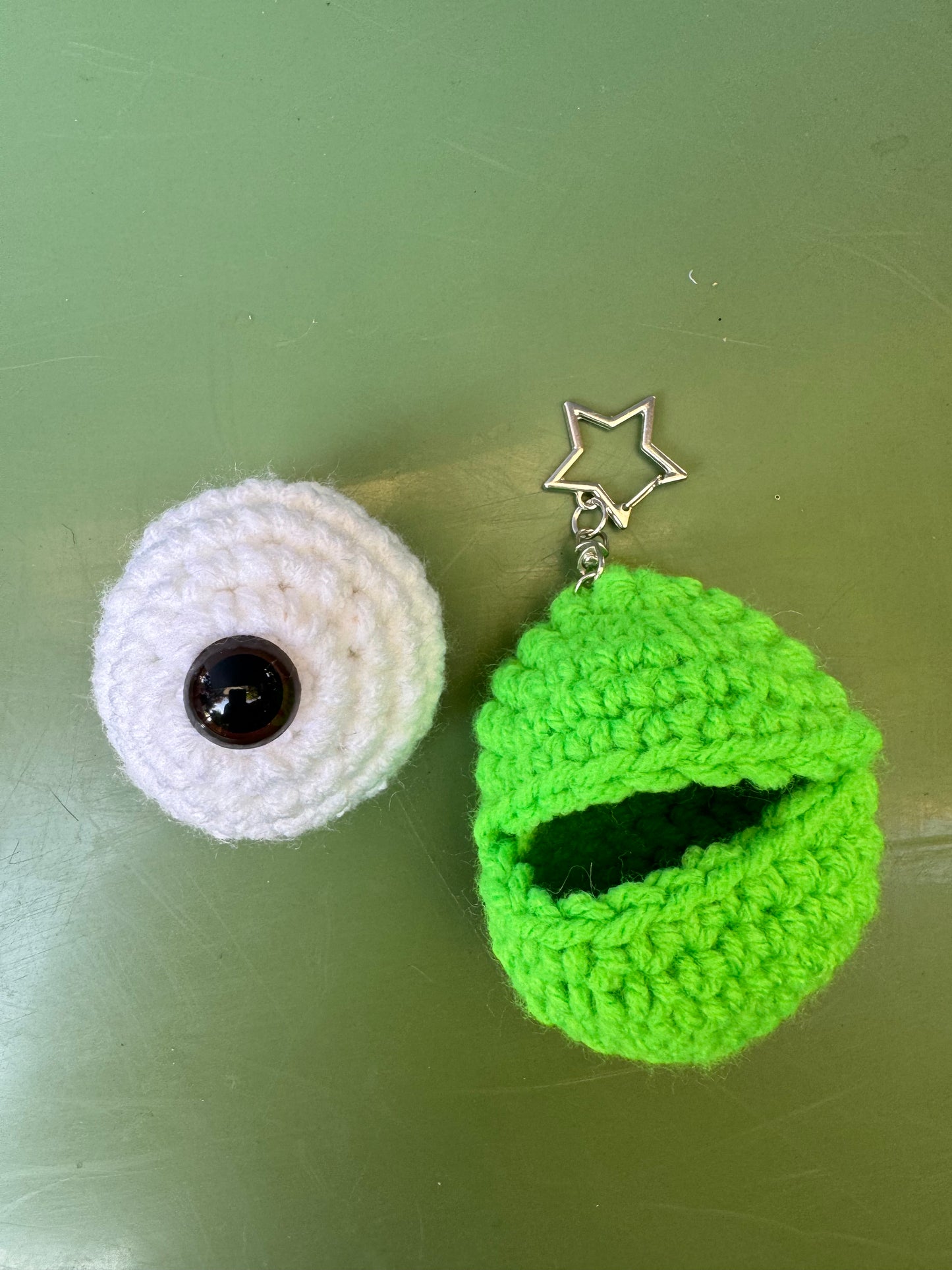 Crochet Eyeball Keychain