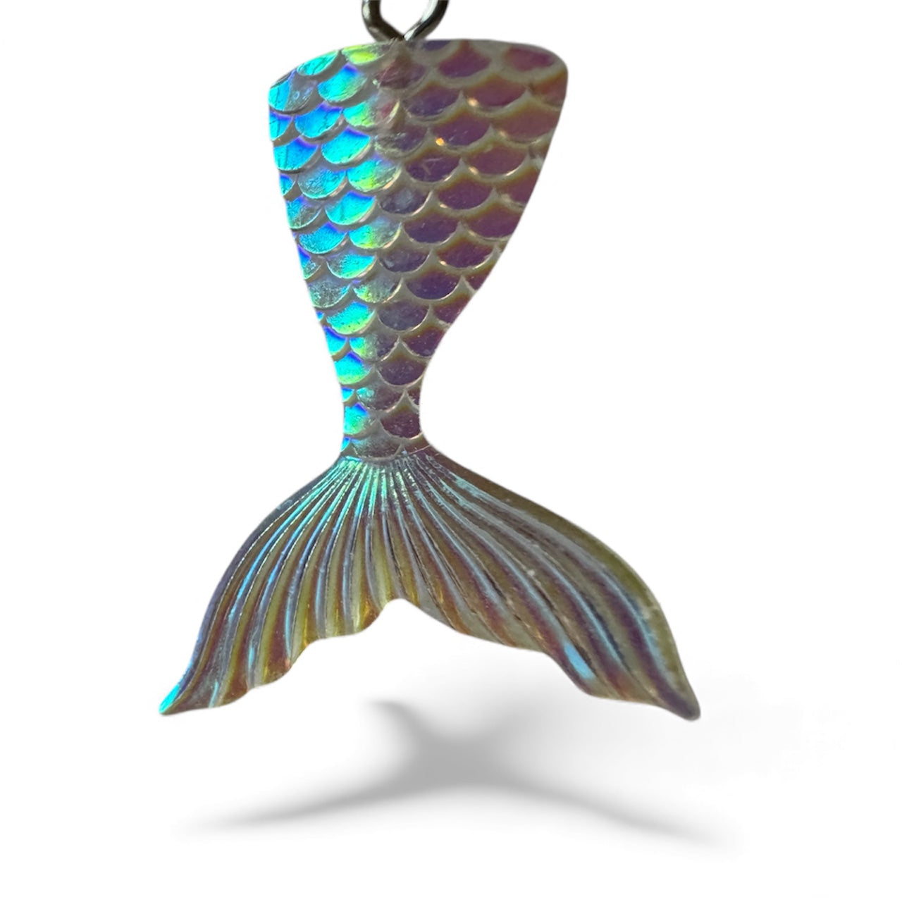 Mermaid Tail Earrings Iridescent Lightweight Hypoallergenic