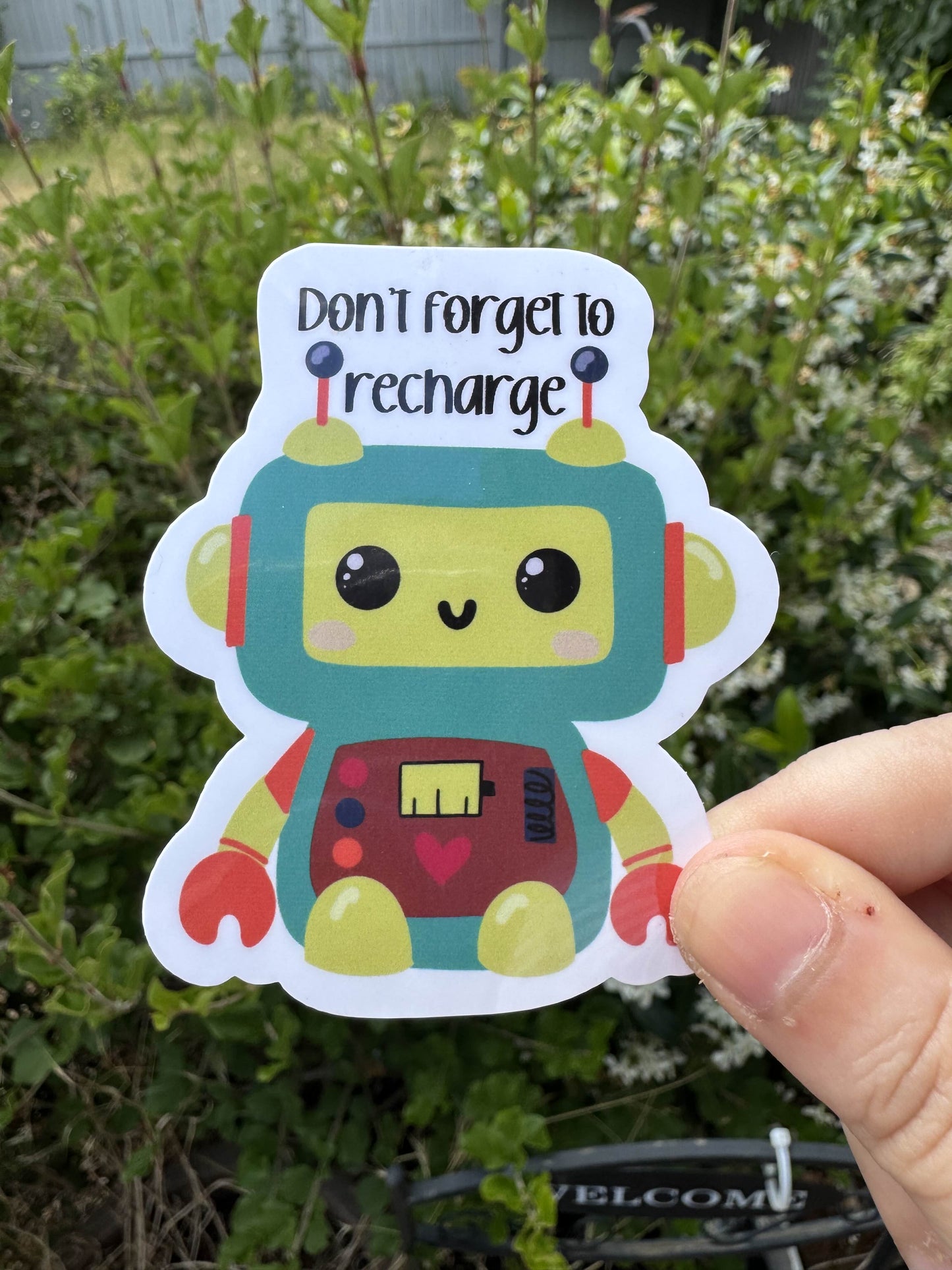 Don't Forget to Recharge Sticker | Vinyl Sticker | Water Bottle Sticker