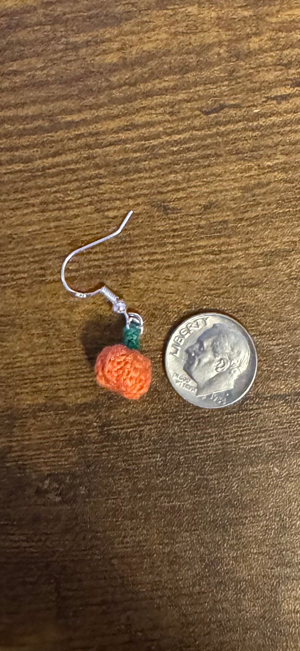 Orange Micro Crochet Pumpkin Earrings
