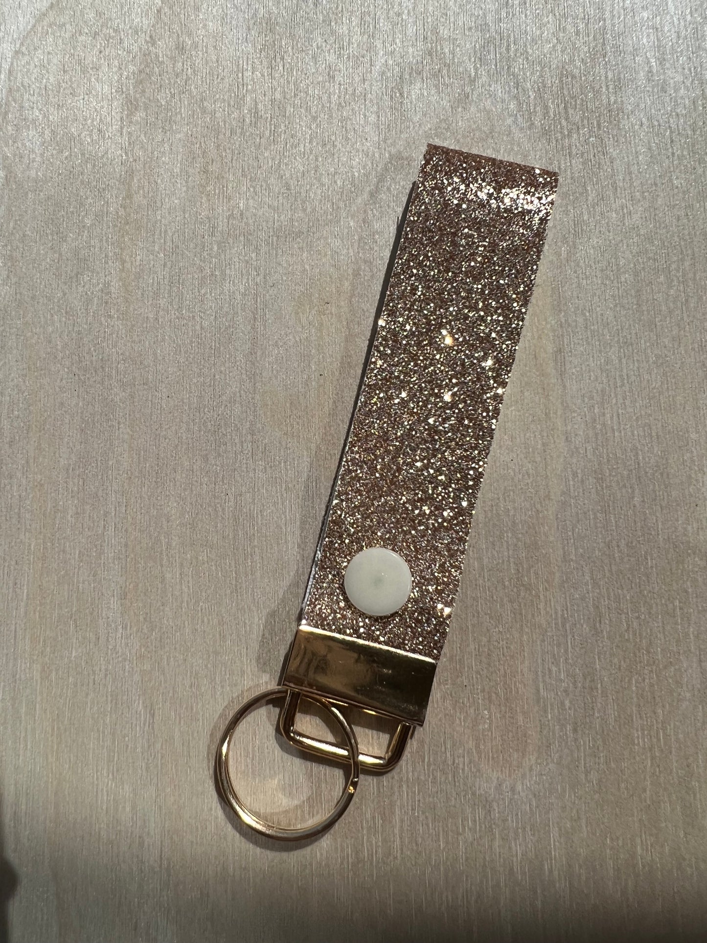 Shimmer Gold Claspable Wristlet Keychain