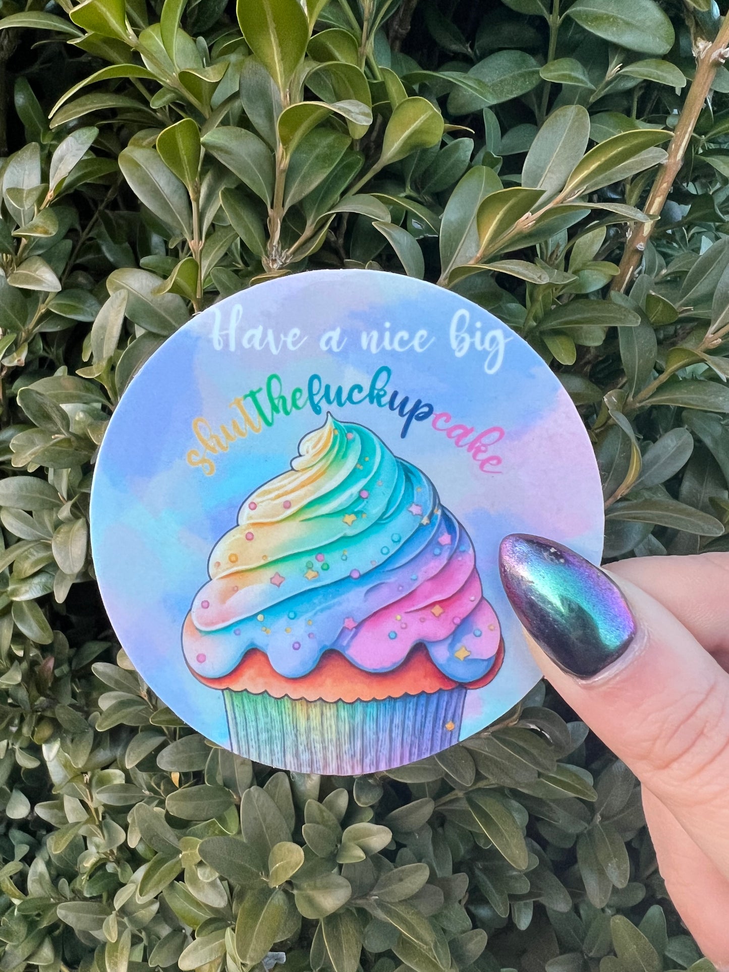 Shutthef*ckupcake Vinyl Sticker | Laptop Sticker | Water Bottle Sticker | Planner Sticker | Adult Sticker | Cursing Sticker | Swear Words