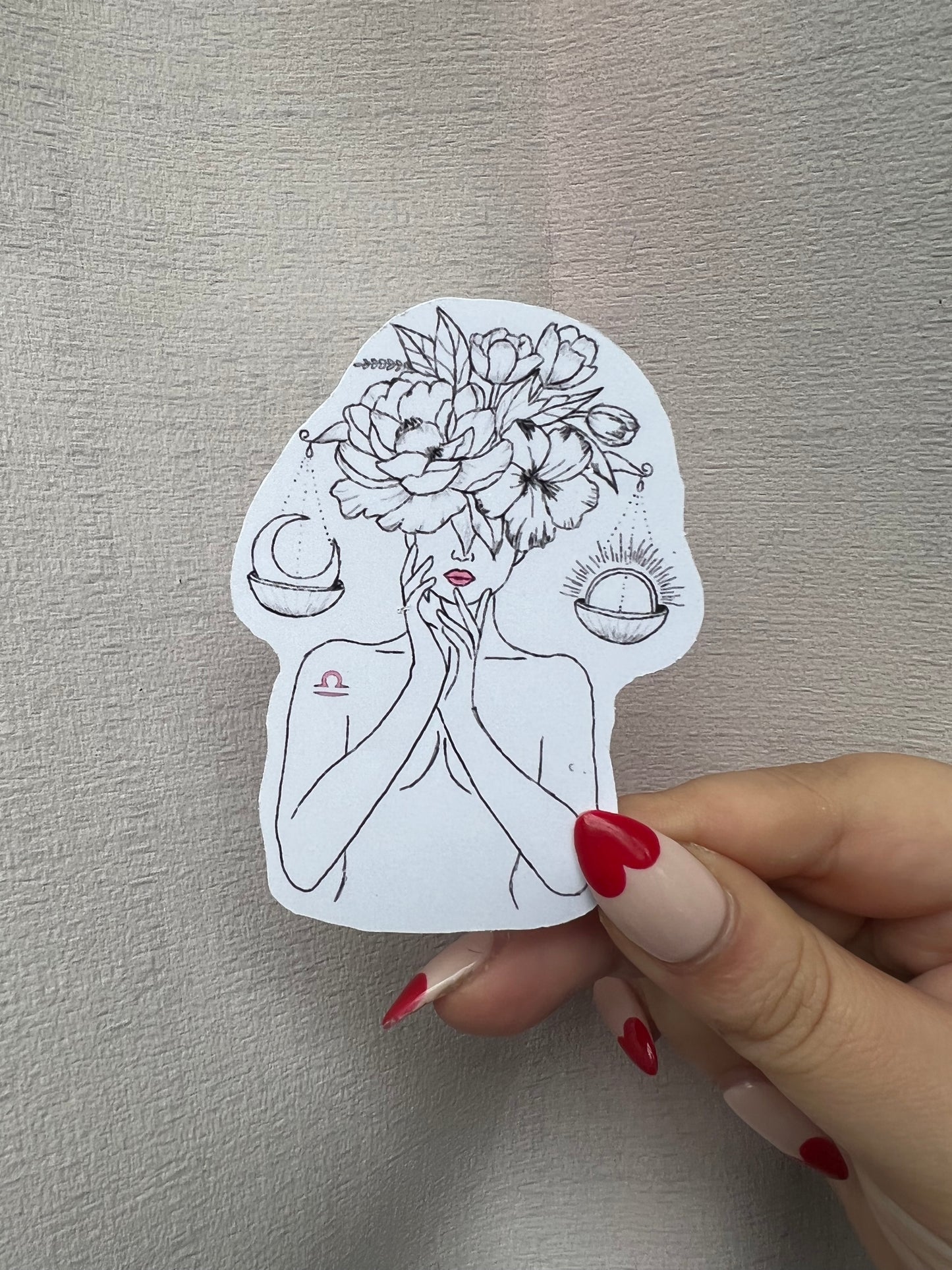 Libra Horoscope Zodiac Vinyl Sticker | Laptop Sticker | Water Bottle Sticker | Vinyl Sticker