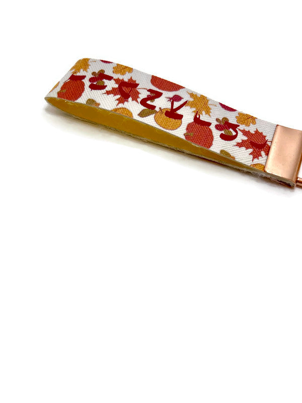 Thankful Autumn/Fall Wristlet Keychain