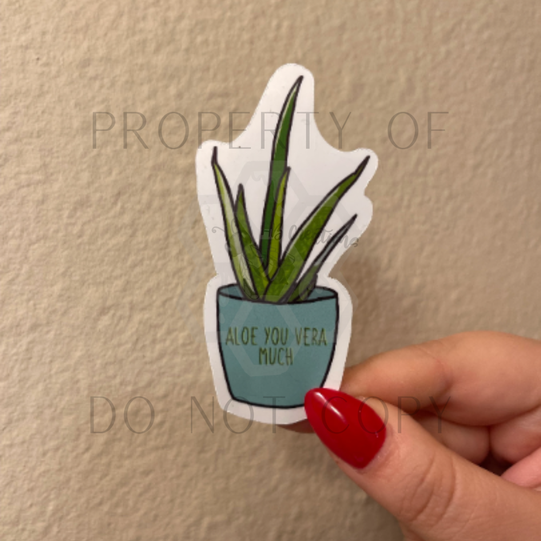WHOLESALE Aloe You Vera Much Vinyl Sticker (Pack of 5)| Waterproof Sticker | Waterbottle Sticker | Laptop Sticker