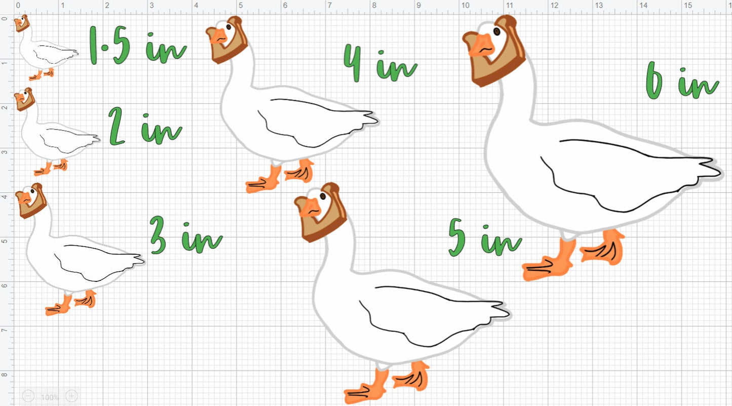 Toast Goose Sticker | Funny Meme Decal |Water Resistant Vinyl for Laptop, Water Bottle, Notebook