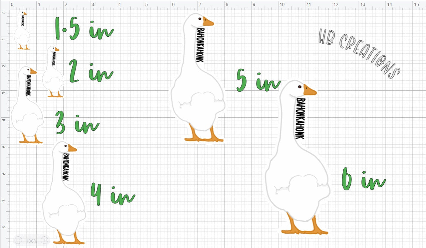 Bahonkahonk Goose Water-Resistant Sticker | Laptop Sticker | Water Bottle Sticker | Vinyl Sticker