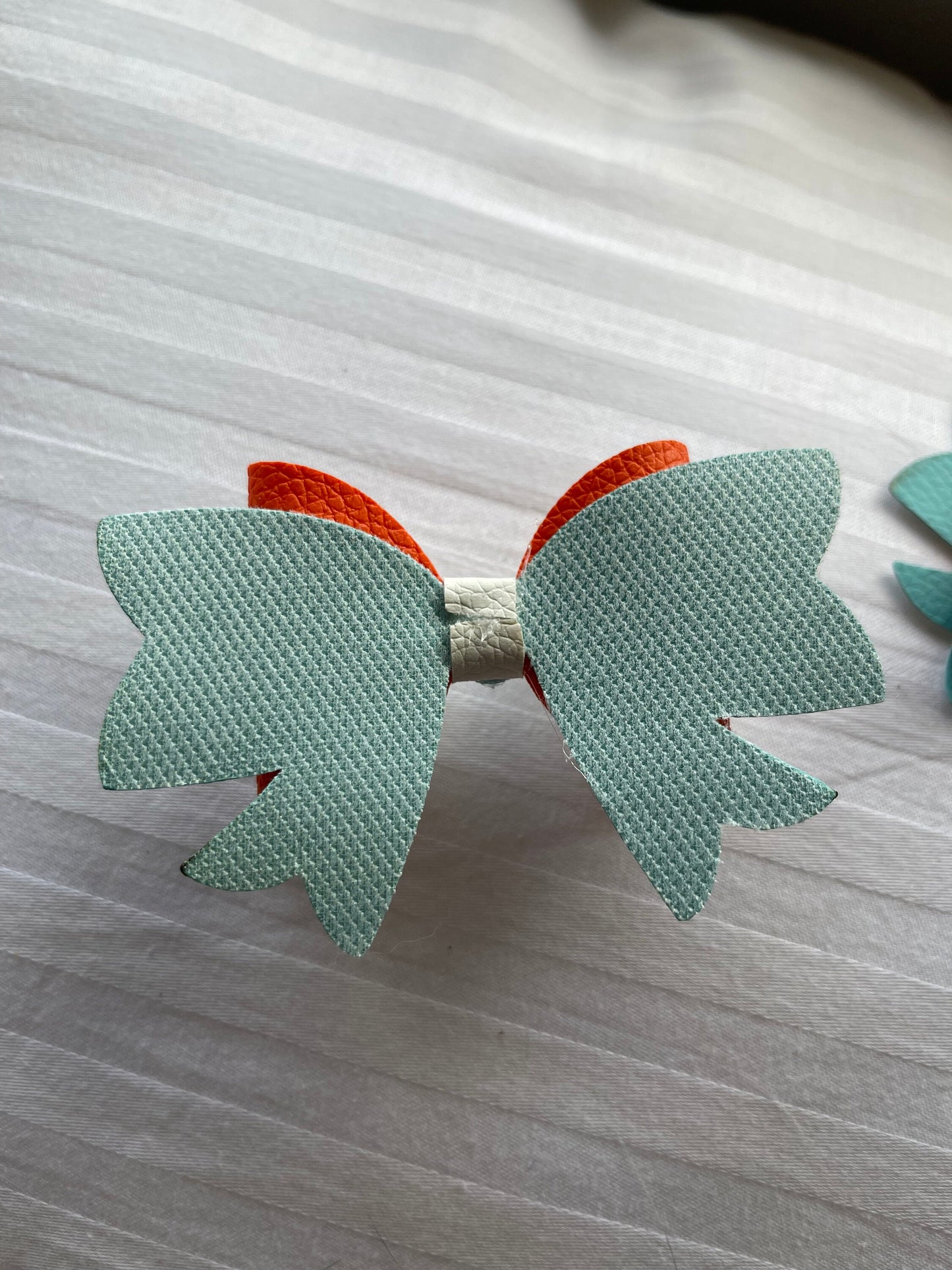 Blue, Orange, and White Hairbow Set | Women's Bow | Children's Bow