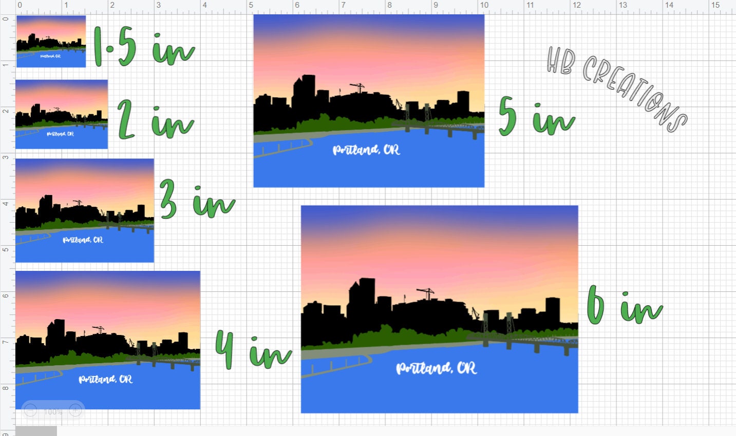 Portland, OR Skyline Water-Resistant Sticker | Laptop Sticker | Water Bottle Sticker | Vinyl Sticker