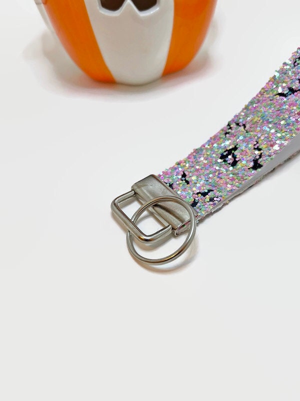 Halloween Glitter Bat Wristlet Keychain | Halloween Keychain | Hanging Keychain