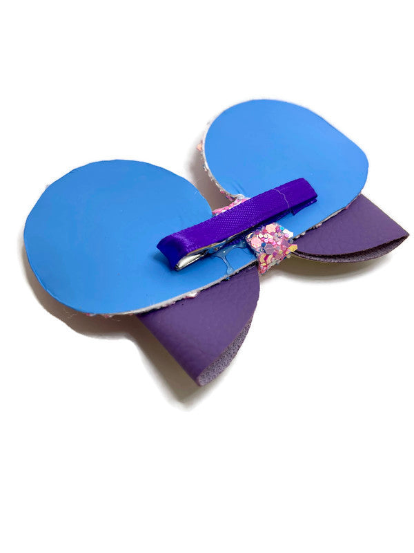 Chunky Glitter Mouse Ear Bow Clip