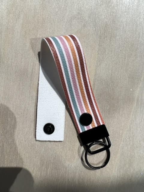Dark Striped Wristlet with Clasp