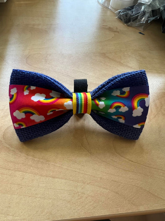 Rainbows and Clouds Pet Bow Tie