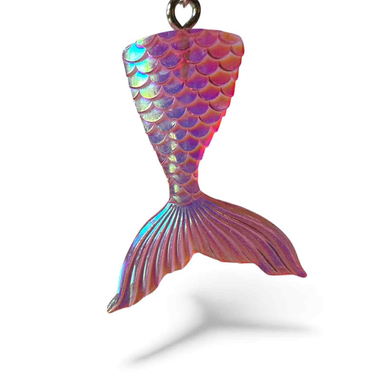 Mermaid Tail Earrings Iridescent Lightweight Hypoallergenic