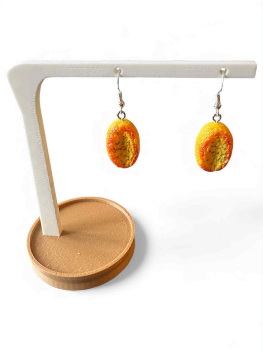 Garlic Bread Dangle Jewelry | Funny Food Gift | Lightweight Hypoallergenic Earrings