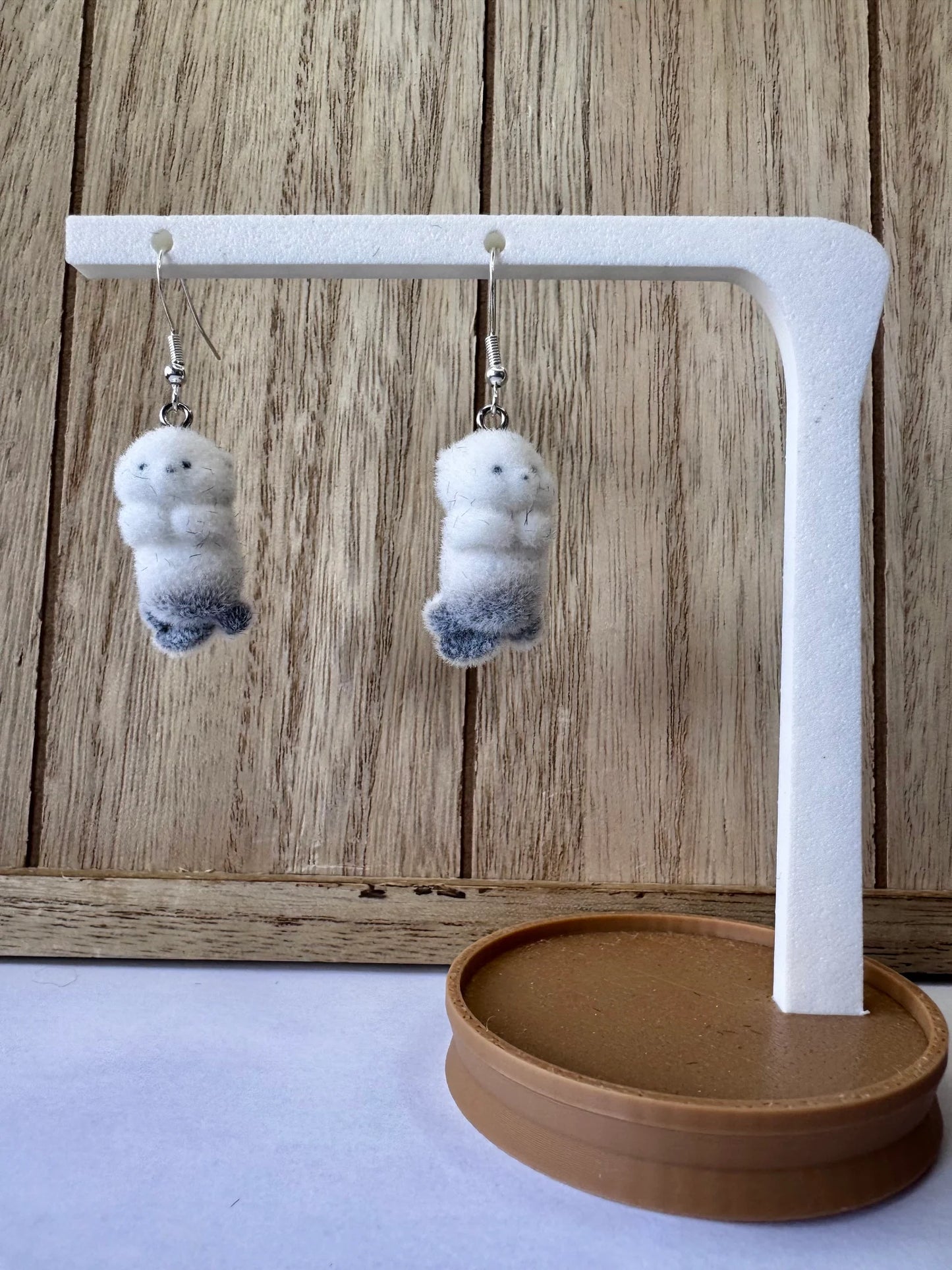 Fluffy Sea Otter Earrings