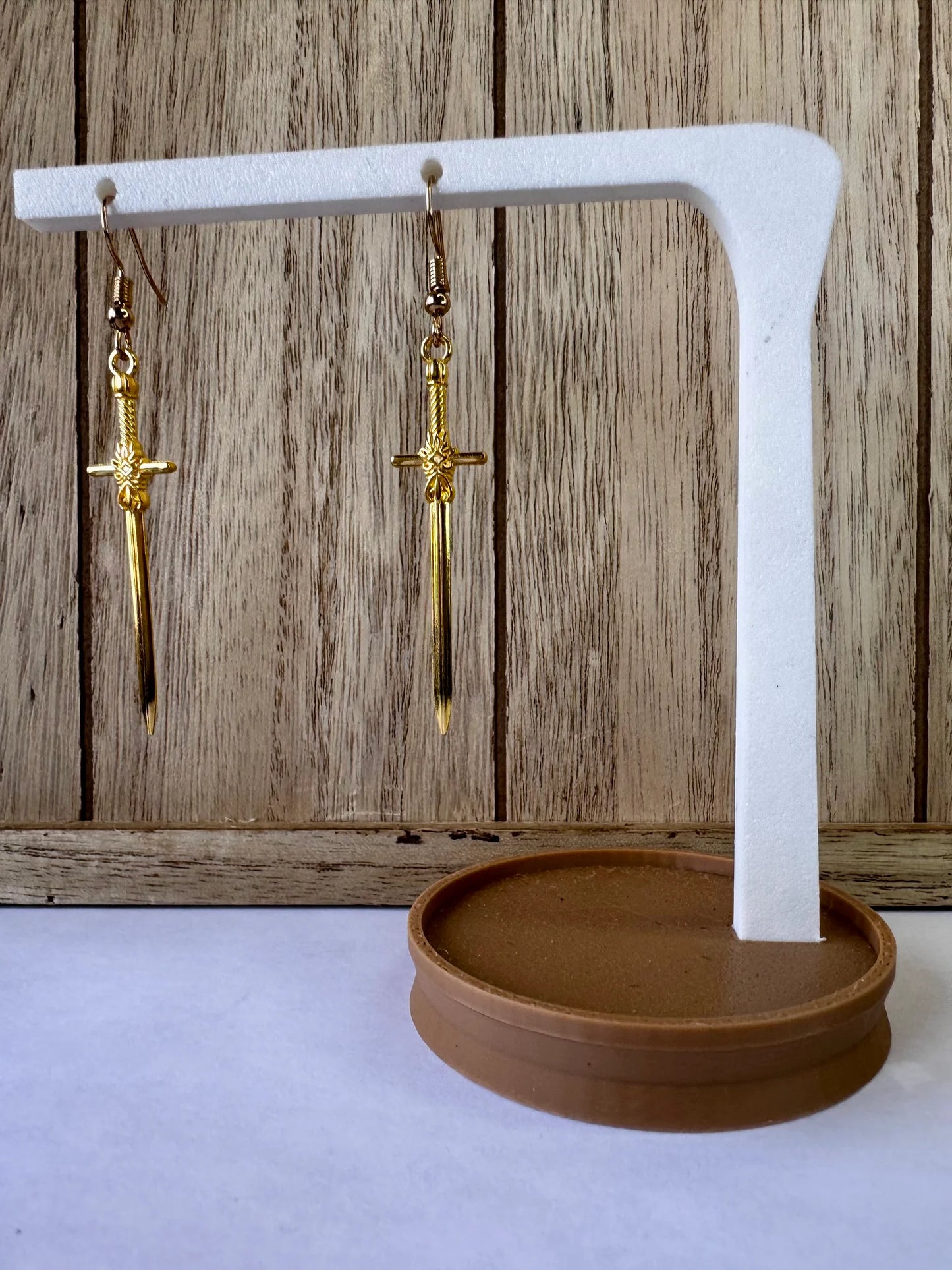 Gold Sword Earrings