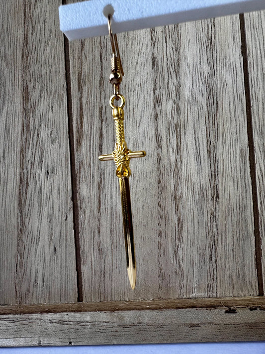 Gold Sword Earrings