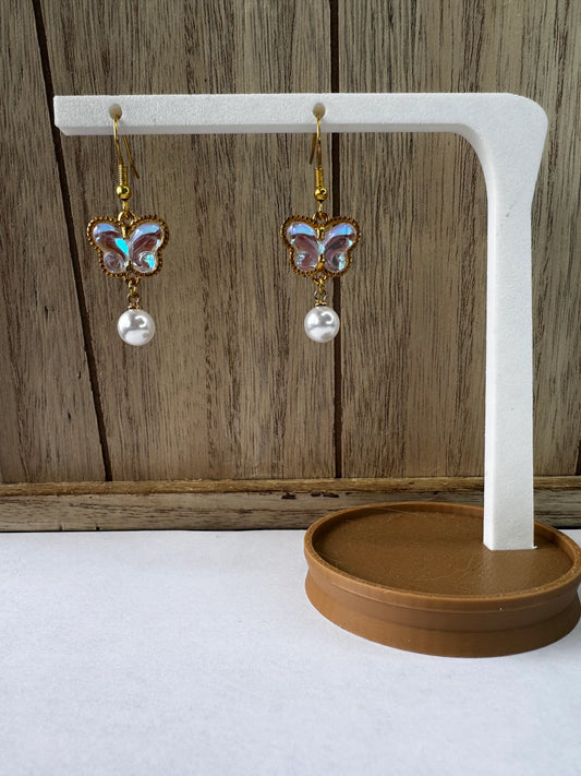 Butterfly Pearl Earrings
