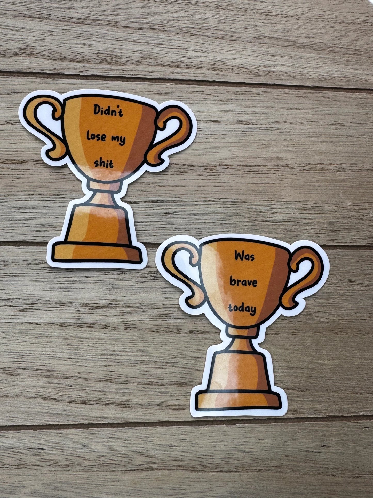 Adult Trophy Stickers | Motivational Decals | Water Bottle Encouragement