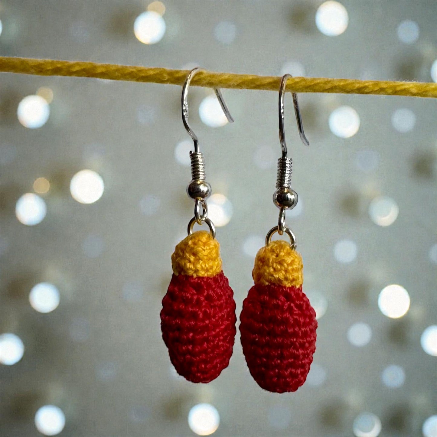 Micro Crochet Christmas Light Hypoallergenic Earrings