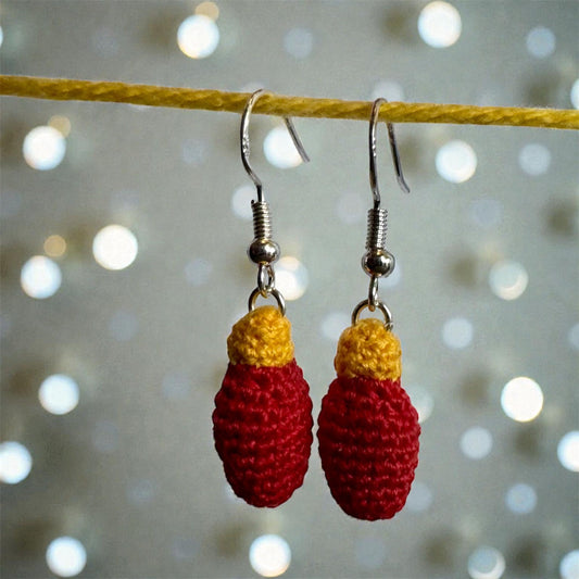 Micro Crochet Christmas Light Hypoallergenic Earrings