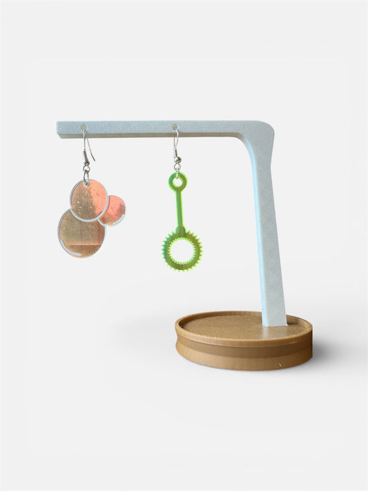 Bubble Wand Earrings | Playful Mismatched Dangles | Whimsical Jewelry
