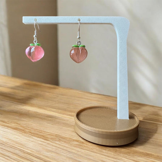 Peach Dangle Earrings | Cute Fruit Charms | Lightweight Jewelry