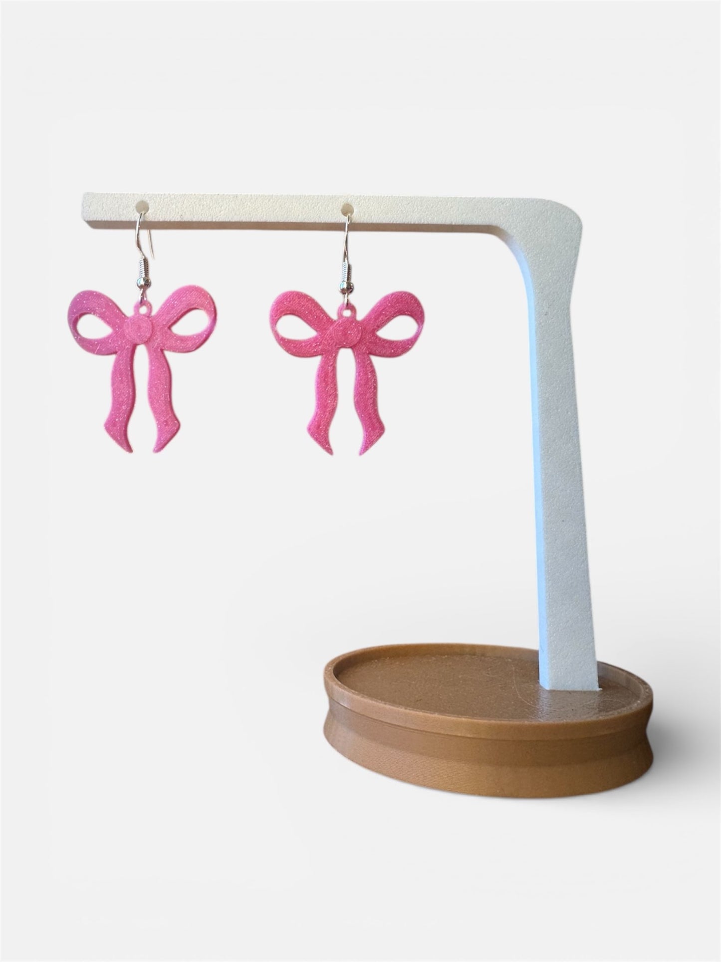 Pink Bow Earrings | Coquette Dangles | Cute Statement Jewelry