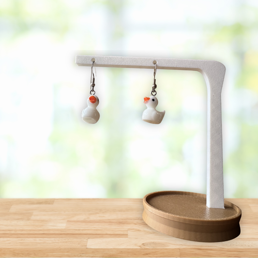 White Duck Earrings