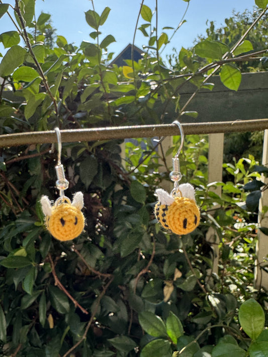 Bumblebee Micro Crochet Earrings