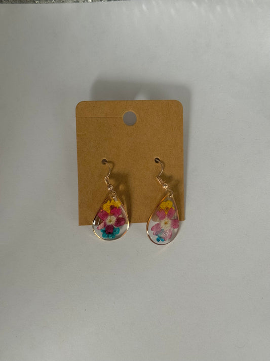 Dried Flower Earrings, Resin Flower Earrings, Floral Earrings