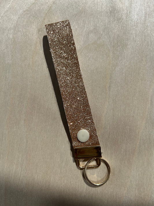 Shimmer Gold Claspable Wristlet Keychain