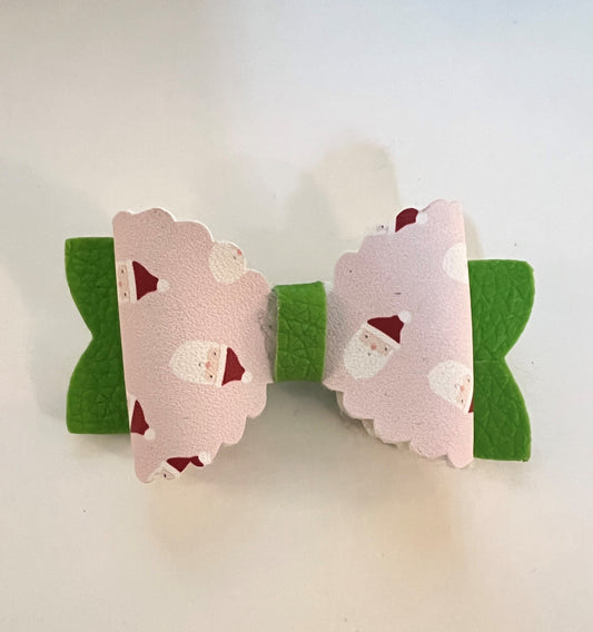 Pink Santa with Green Straw Topper