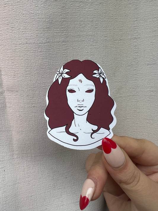Virgo Horoscope Zodiac Vinyl Sticker | Laptop Sticker | Water Bottle Sticker | Vinyl Sticker