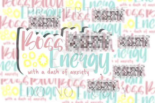 WHOLESALE Boss B*tch Energy Vinyl Sticker (Pack of 5)| Waterproof Sticker | Waterbottle Sticker | Laptop Sticker