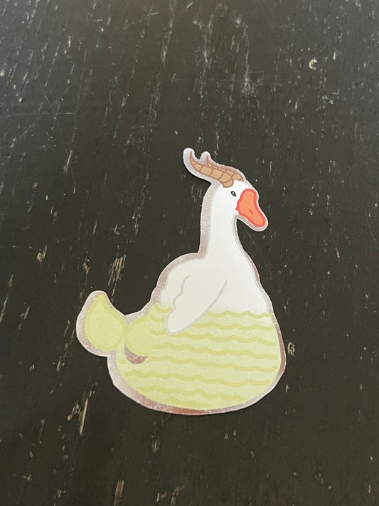 Zodiac/Horoscope Capricorn Goose Water-Resistant Sticker | Laptop Sticker | Water Bottle Sticker | Vinyl Sticker