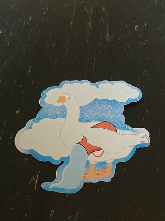 Zodiac/Horoscope Aquarius Goose Water-Resistant Sticker | Laptop Sticker | Water Bottle Sticker | Vinyl Sticker