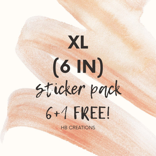 XL (5 in) Sticker Pack (Pack of 6+1 Free!)