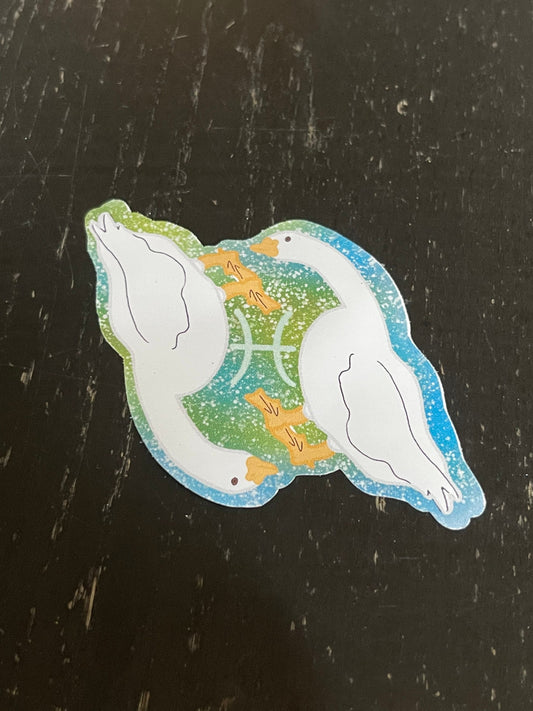 Zodiac/Horoscope Pisces Goose Water-Resistant Sticker | Laptop Sticker | Water Bottle Sticker | Vinyl Sticker