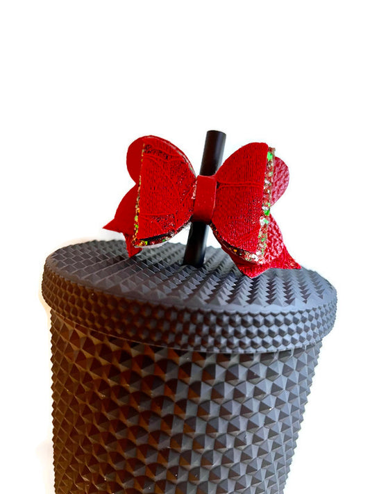 Poinsettia Christmas Straw Topper