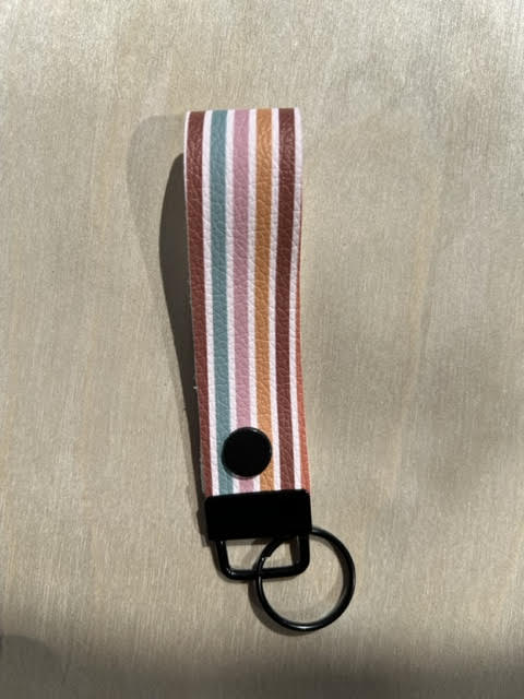 Dark Striped Wristlet with Clasp